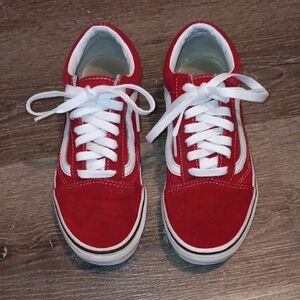 Vans Red and White Women's Sneakers